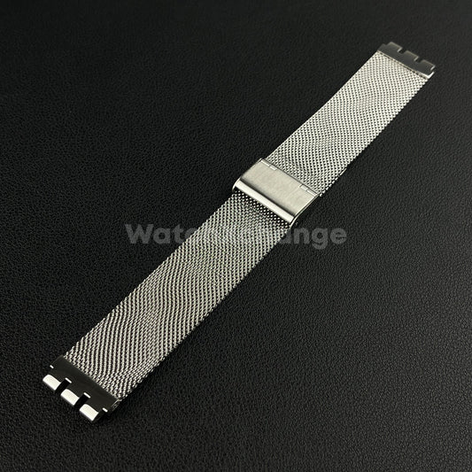 Silver Milanese Mesh Watch Band For Swatch Stainless Steel Strap 17mm 19mm 20mm
