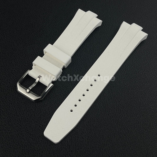 White Rubber Watch Strap For Citizen Tsuyosa NJ0150 NJ0151ME NJ01510158 9mm