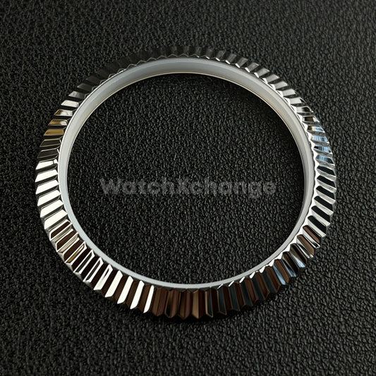 Silver Fluted Watch Bezel Insert Ring for Rolex Datejust 41mm Watch Parts