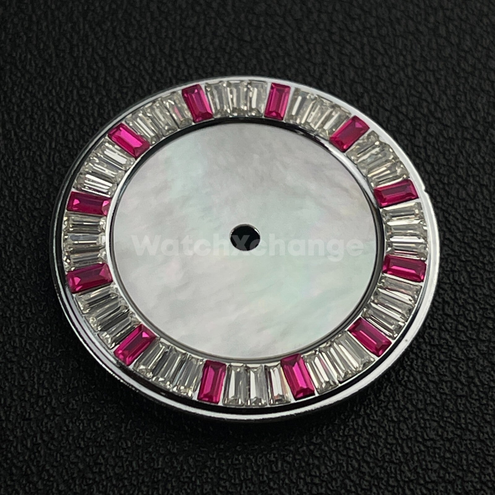 28.5mm Pink & White Pearl Shell Texture Watch Dial for SEIKO NH35 NH36 Movement