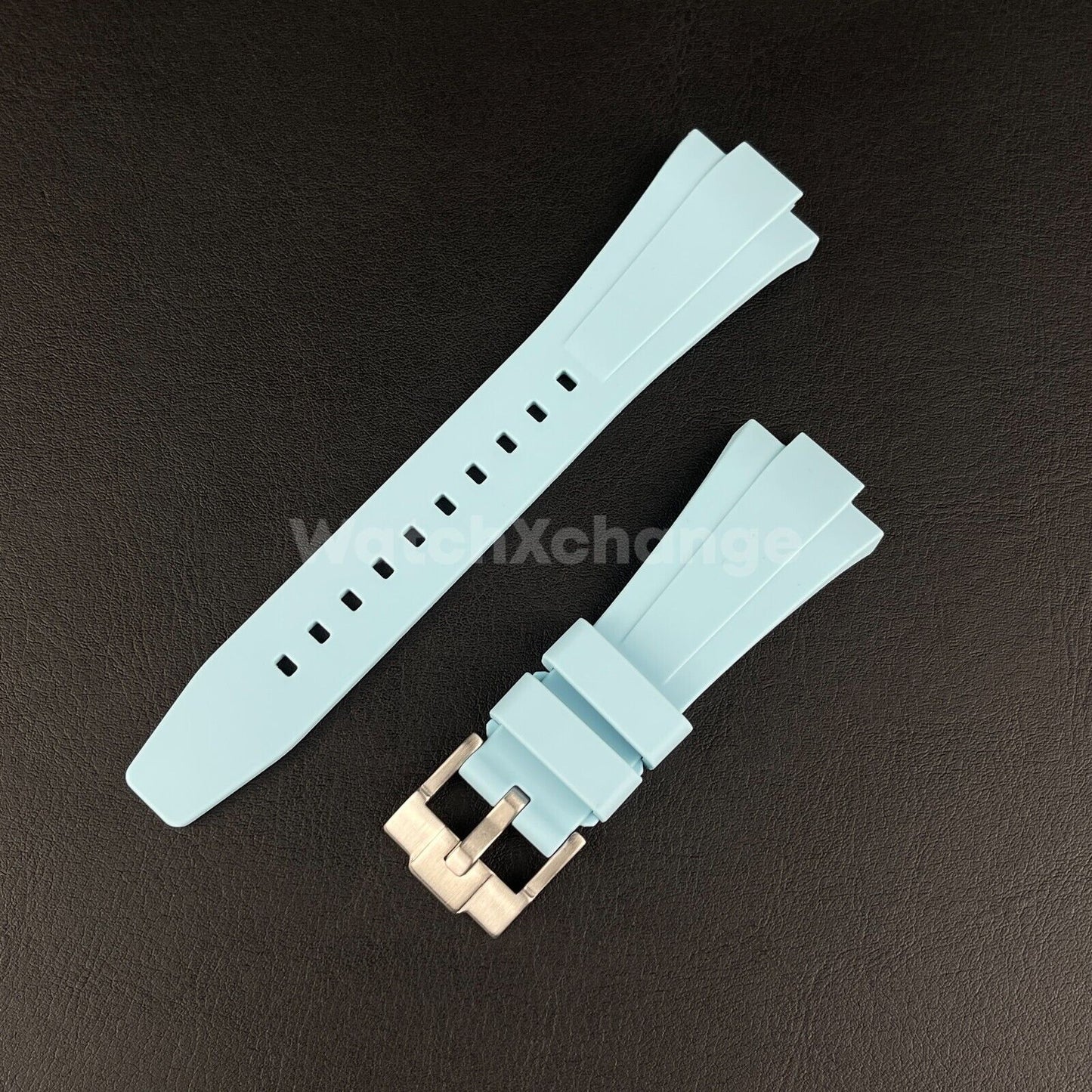 Light Blue Tissot PRX Rubber Strap Tapered 11mm For 35mm Watch Premium Quality