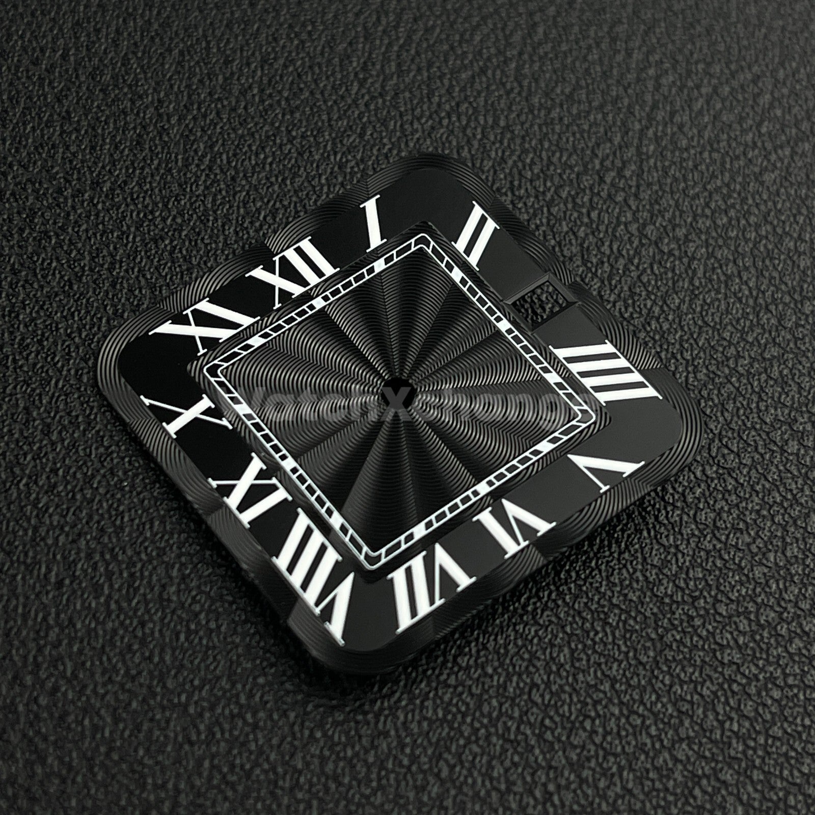 27mm Black Square Watch Dial for NH35A Automatic Movement