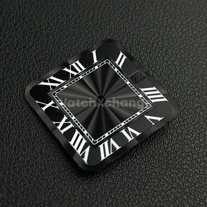 27mm Black Square Watch Dial for NH35A Automatic Movement