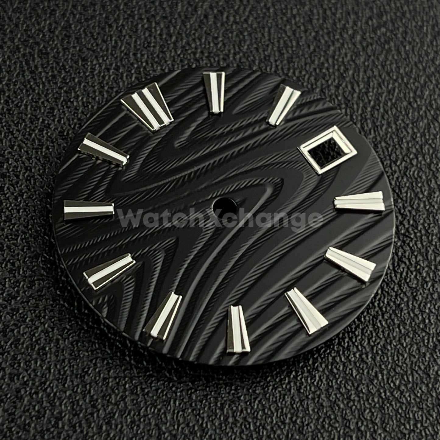 28.5mm Black Wood Texture Watch Dial Face for Seiko NH35 NH36 Movement