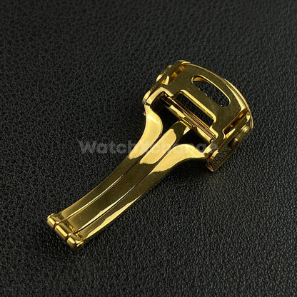 Gold Deployment Watch Clasp For Cartier Watch Strap Stainless Steel 14mm- 18mm