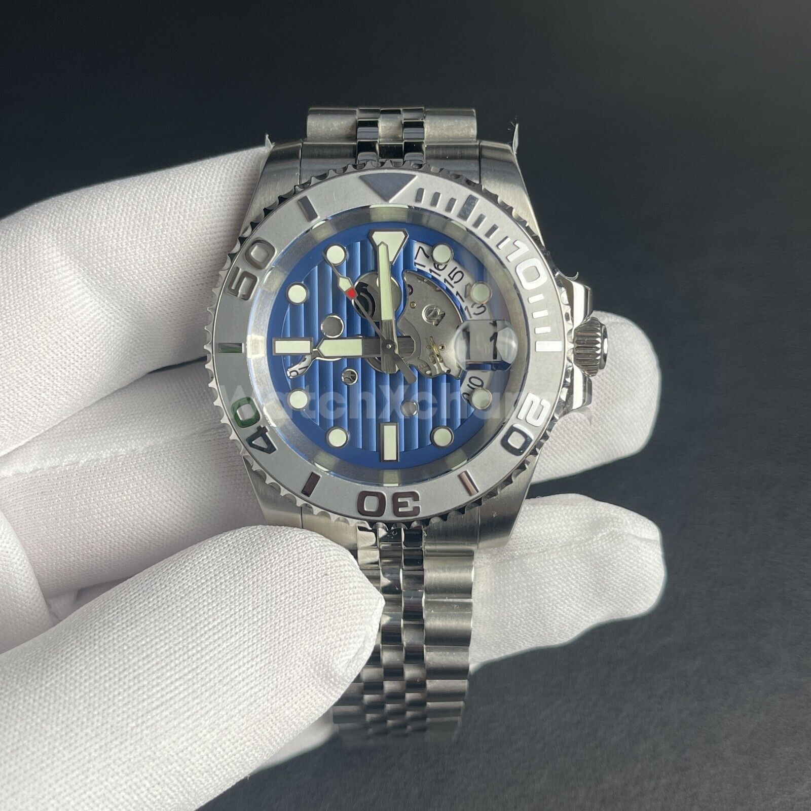 Luxury 200M Blue Diving Mens Watch NH35A Automatic Movement Sapphire Glass Steel