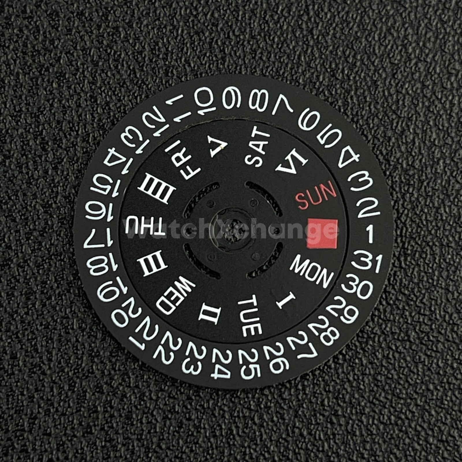 Roman Numeral & English Black White Day Week Date Disk Wheel for NH36 Movement