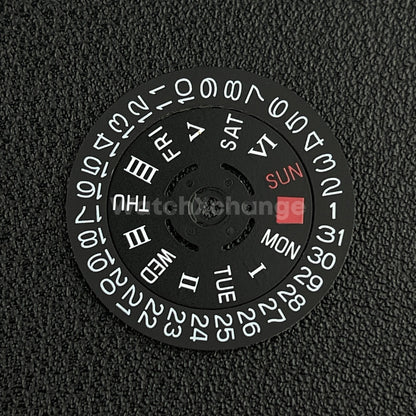 Roman Numeral & English Black White Day Week Date Disk Wheel for NH36 Movement