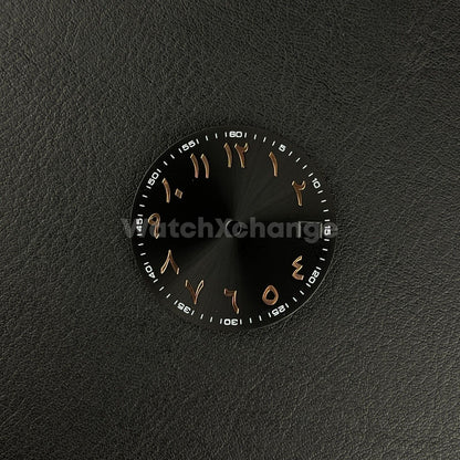 28.5mm Black Rose Gold Arabic Watch Dial NH35 NH36 Movement Professional