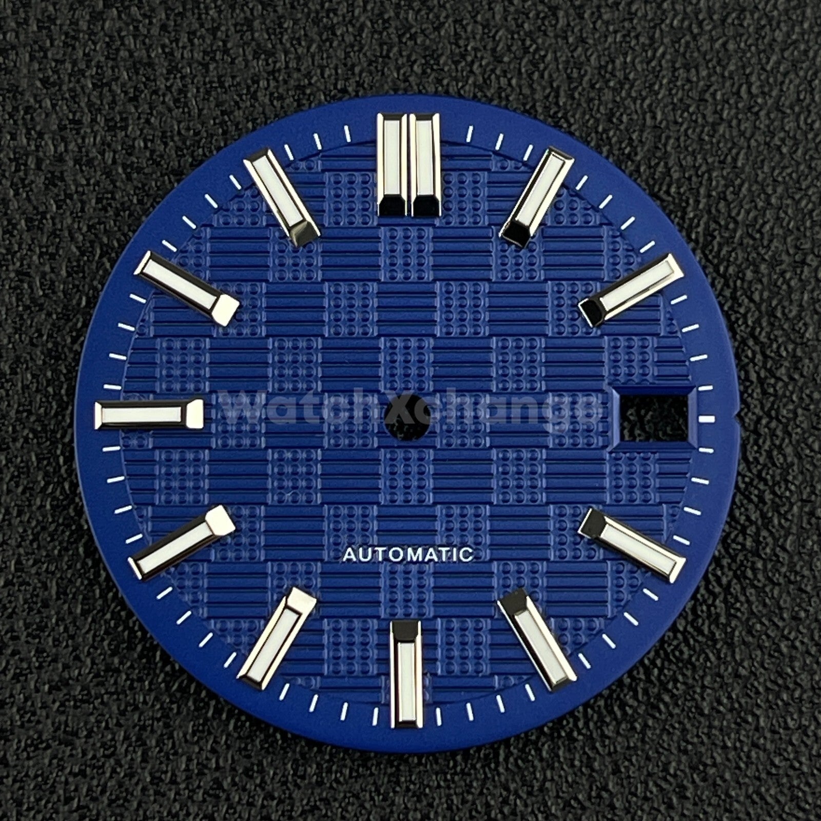 28.5mm Blue Grid Dots Pattern Texture Watch Dial for SEIKO NH35 NH36 Movement