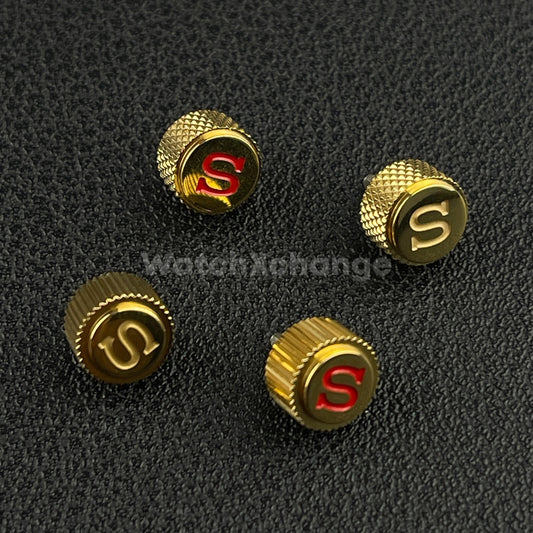 Gold Screw-in Engraved "S" Crown for Seiko SKX007 SKX009 NH35 NH36 SRPD