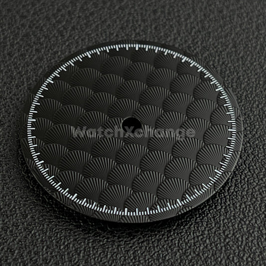 28.5mm Black Shell Texture Watch Dial Face for SEIKO NH35 NH36 Movements