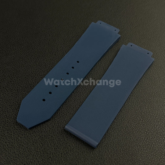 Blue Rubber Silicone Watch Strap Waterproof Band 26*19mm Fit HUBLOT BIG BANG