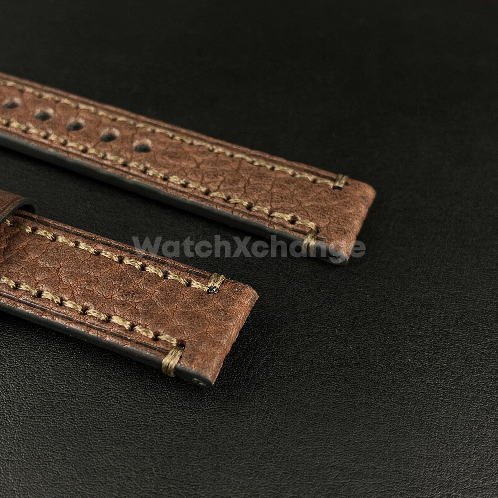 Mens Genuine Brown Leather Watch Strap Band for PANERAI FOSSIL 20mm, 22mm, 24mm