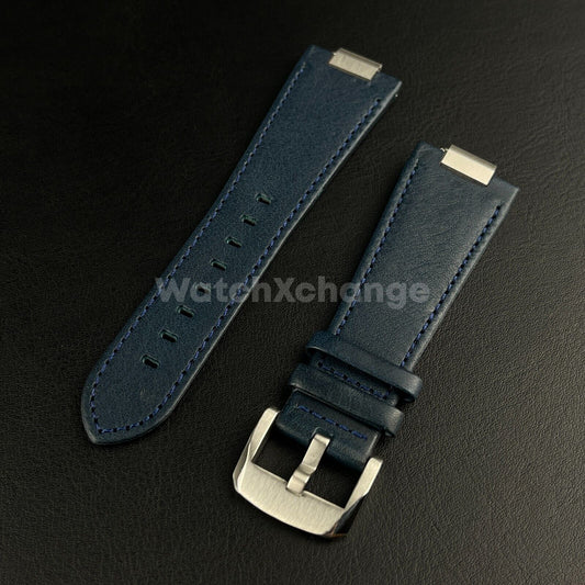 27mm Blue Leather Strap For TISSOT PRX Powermatic 80 Watch Band 40mm