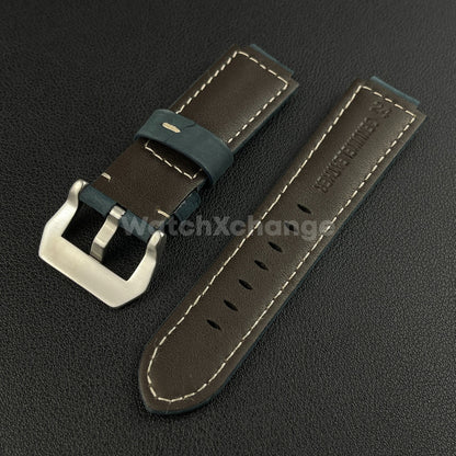Blue Suede Leather Watch Strap for Timex Tidal Compass T2N72 T2N720 14mm 16mm