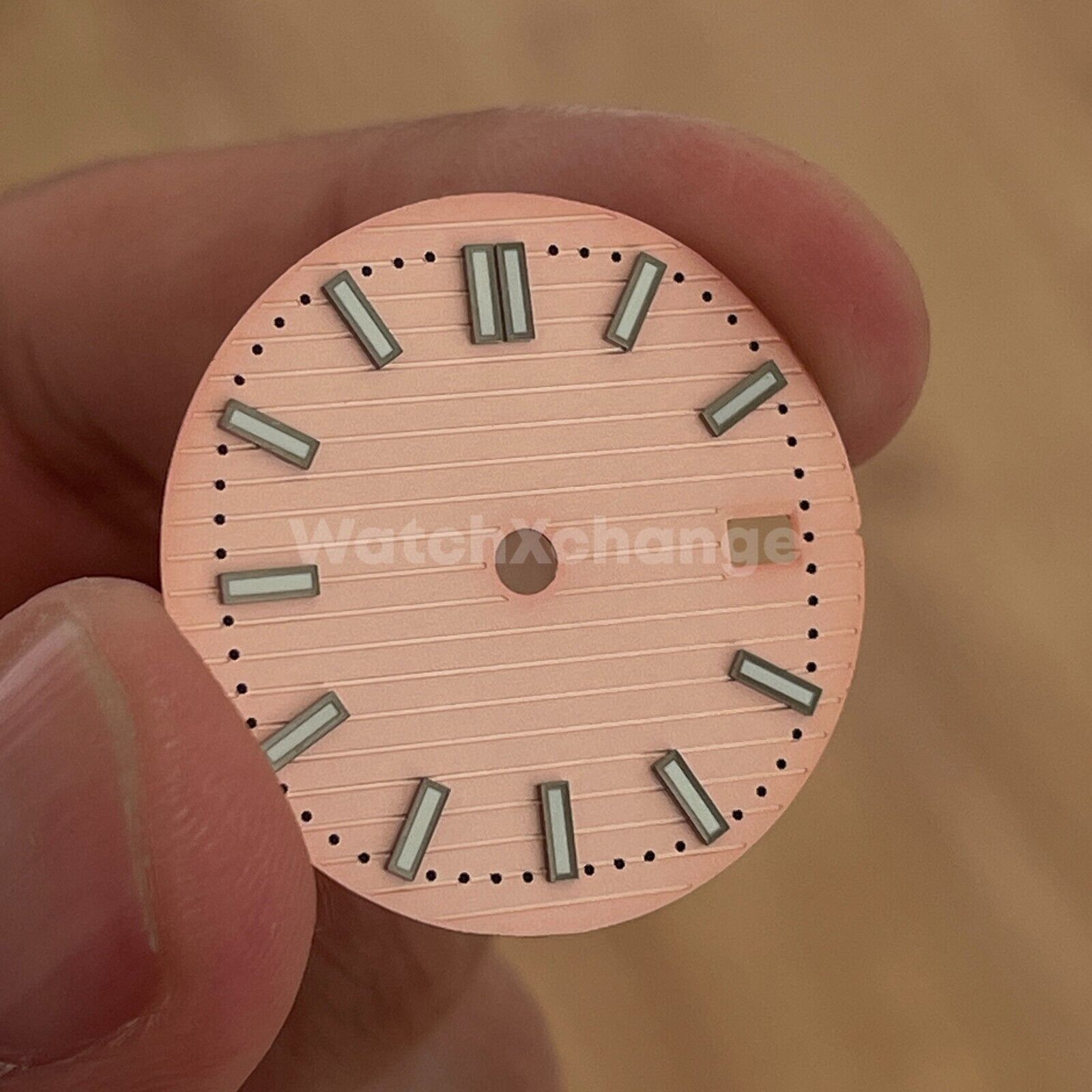 30.5mm Pink Nautilus Style Dial Green Luminous For Seiko NH35 NH36 Movements