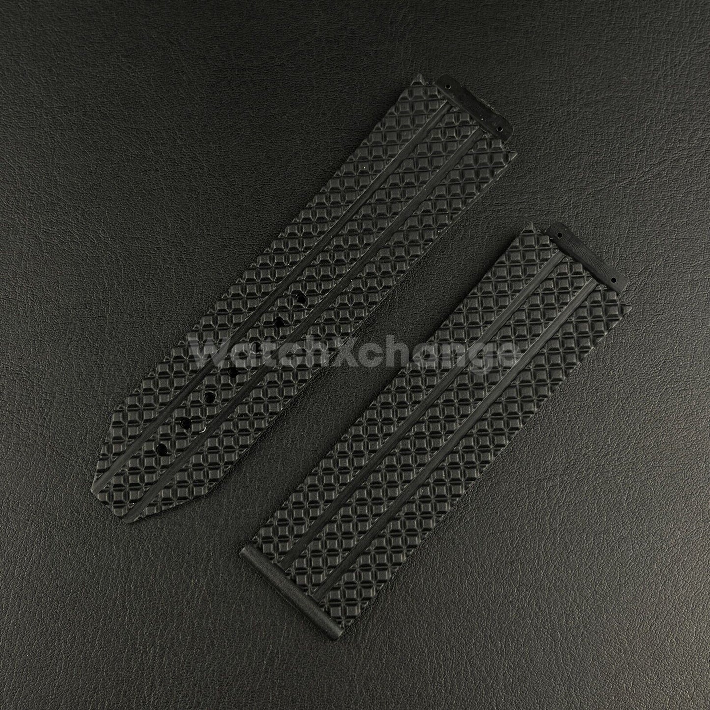 For HUBLOT Big Bang Yubo Black Premium Rubber Silicone Watch Strap 24*17 26*19mm