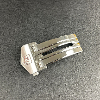 TAG Heuer 18mm 20mm Stainless Steel Watch Buckle Double Button Clasp Silver