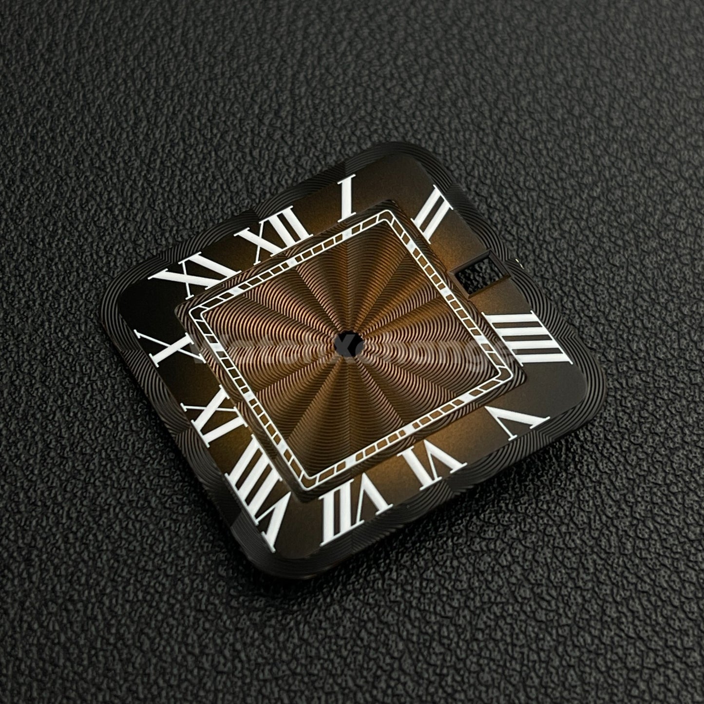 27mm Brown Square Watch Dial for NH35A Automatic Movement