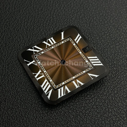 27mm Brown Square Watch Dial for NH35A Automatic Movement