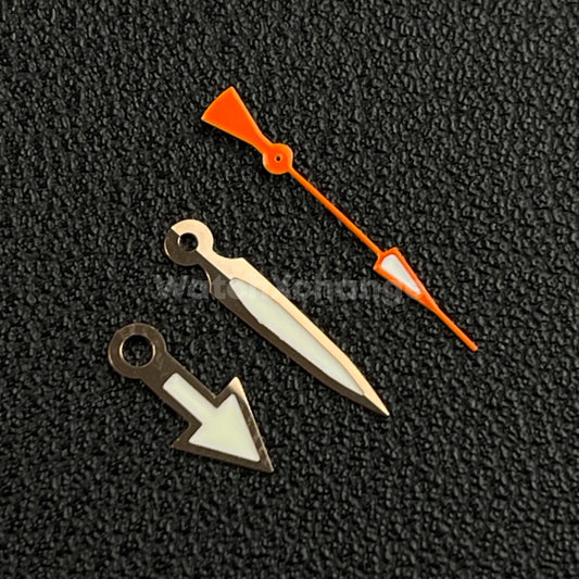 Rose Gold & Orange Watch Hands For SEIKO NH35 NH36 Movement Pilot Arrow Triangle