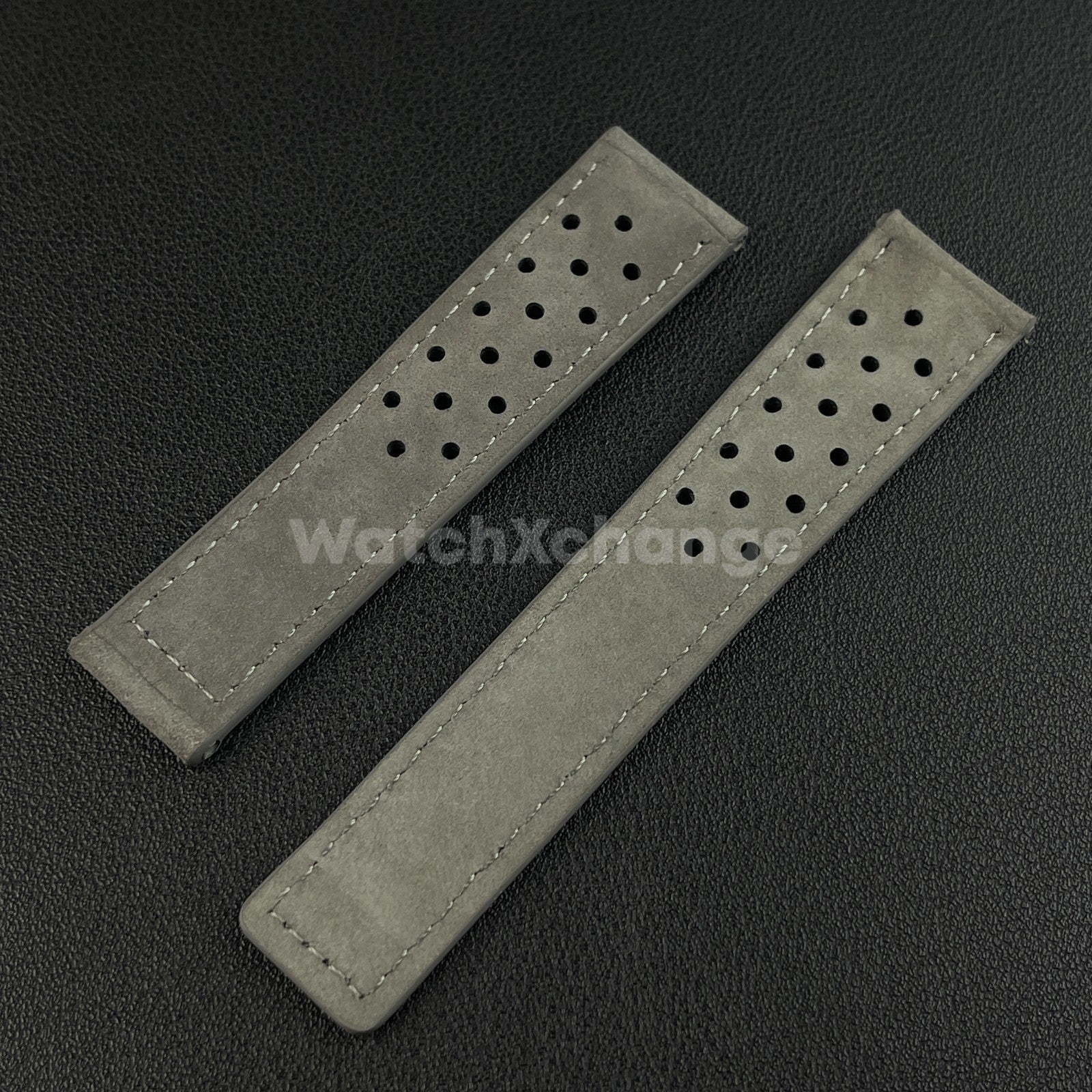 Grey Suede Leather Strap For TAG Heuer Carrera Monaco 20mm 22mm