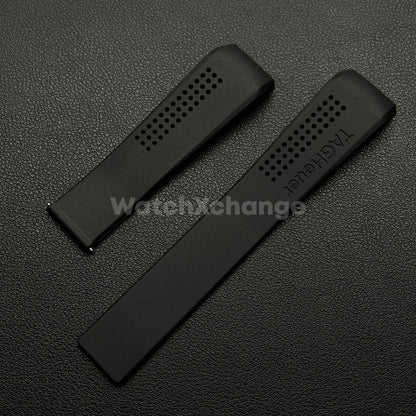 22mm Black Rubber Watch Strap Band Breathable Waterproof For TAG Heuer Carrera