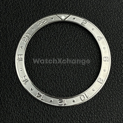Silver 38mm Sloping Bezel Insert For Watch Seiko GMT Rolex SKX007 SRPD