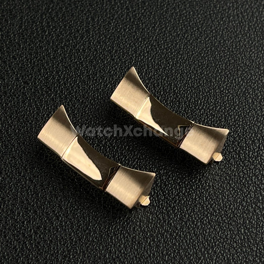 Rose Gold 22mm Curved End Links Watch Band Strap Bracelet Link For Rolex 126600