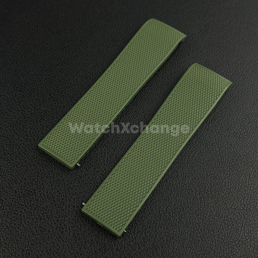 Green Rubber Silicone Watch Strap For Longines Hydroconquest 21mm