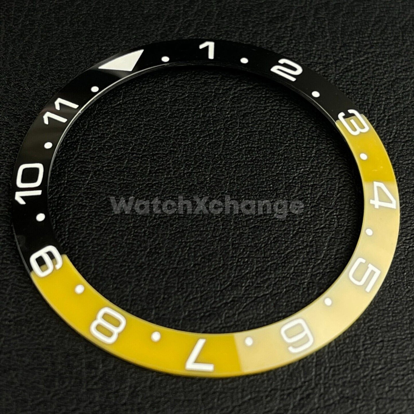 Yellow Ceramic Bezel Insert 38mm GMT For Rolex Seiko SKX007 SKX009 SRPD Sloped