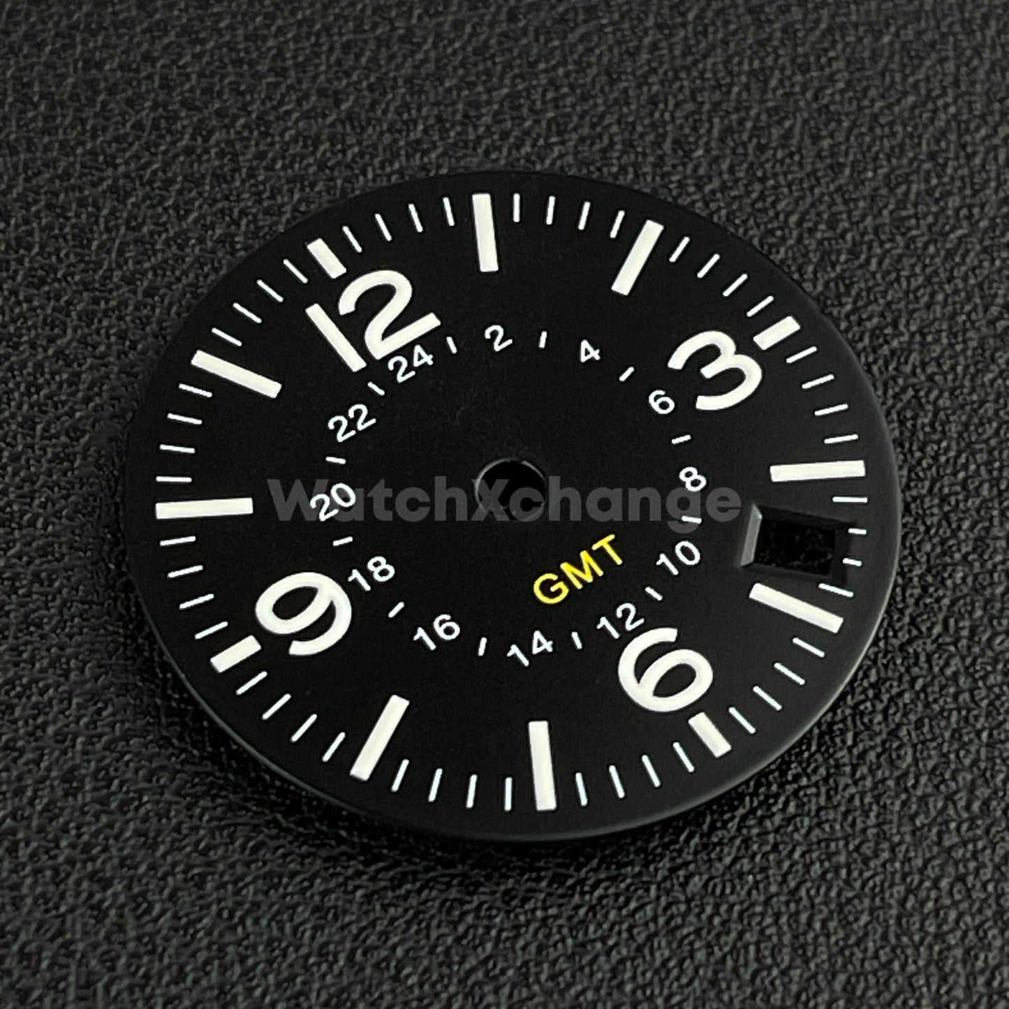 33.5mm Black Pilot GMT Watch Dial Replacement for NH34 Watch Movement Parts