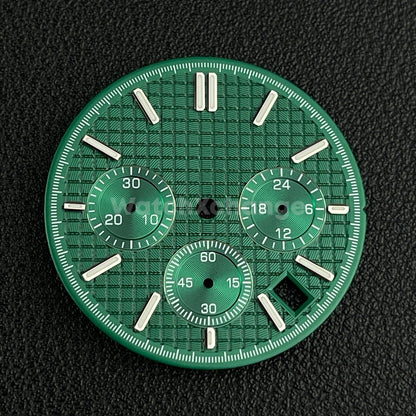 Green 31.8mm Modified Watch Dial Accessory for VK63 Quartz Movement