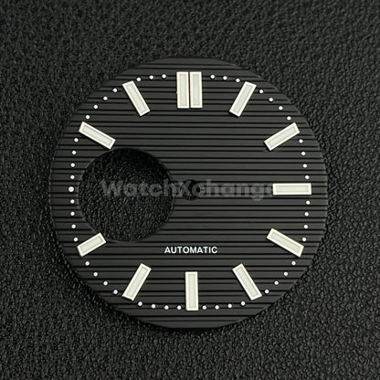29.8mm Black Watch Dial Face Green Luminous For Seiko NH38 Movement Nautilus