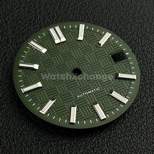 28.5mm Green Grid Dots Pattern Texture Watch Dial for SEIKO NH35 NH36 Movement