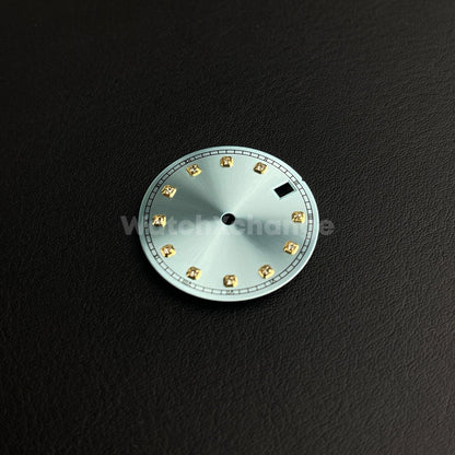 28.5mm Light Blue Diamond Watch Dial for SEIKO NH35 NH36 Movement