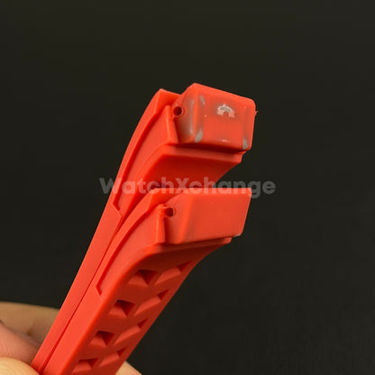 Red 25mm-Spring Bar-Watch Rubber Band Strap For RICHARD MILLE RM011 RM-11