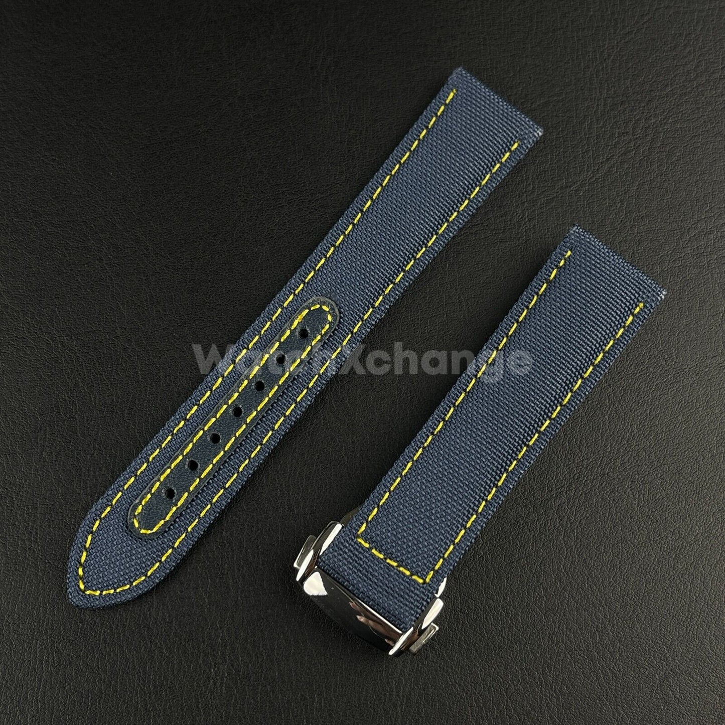 Blue Breathable Nylon Canvas Watch Band Strap Sport for Omega Seamaster 20mm