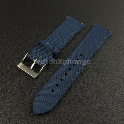 Blue Watch Strap Band Nylon Canvas Sailcloth Quick Release 20mm 22mm 24mm