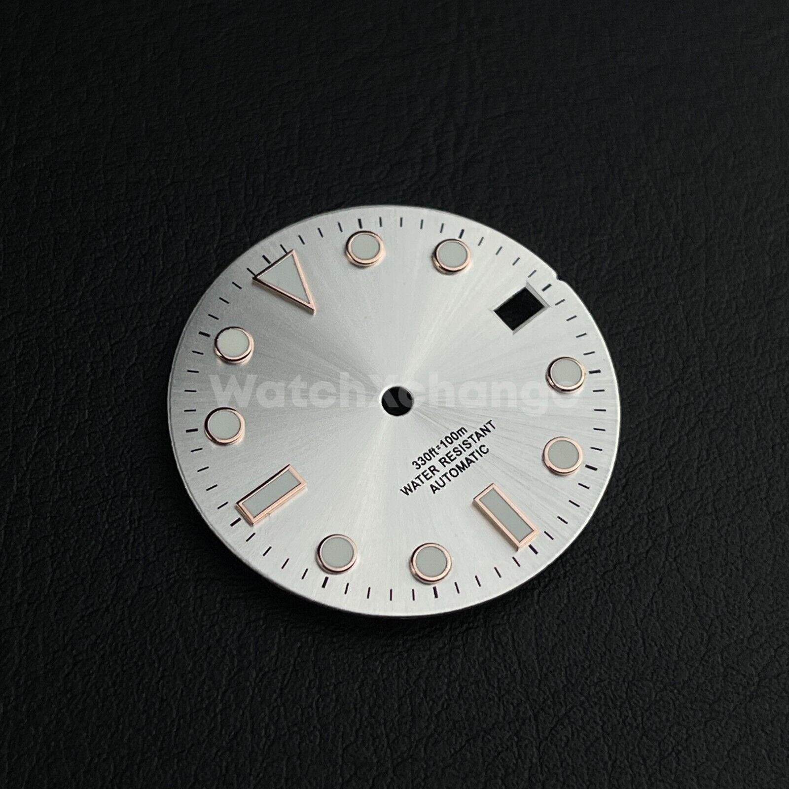 28.5mm Silver & Rose Gold Watch Dial for SEIKO NH35 Watch Movement