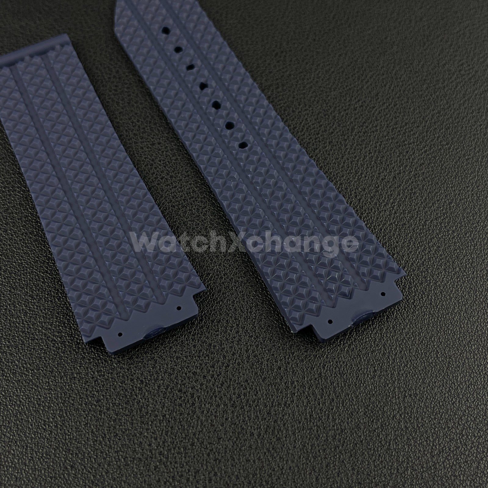 Blue Rubber Silicone Watch Strap Waterproof 26*19mm Fit HUBLOT BIG BANG Yubo