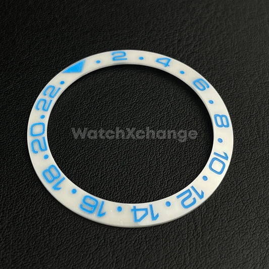 Blue & White 38mm Ceramic Bezel Insert For Rolex Seiko SKX007 SKX009 SRPD Sloped