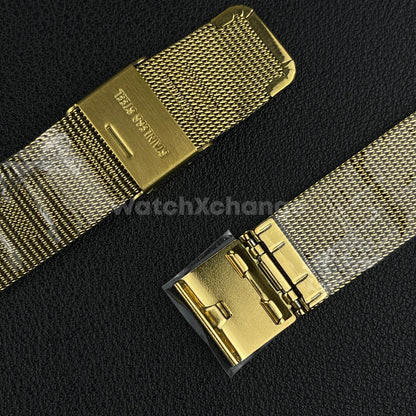 Gold Milanese Mesh Watch Strap Band Stainless Steel Metal 6mm - 18mm