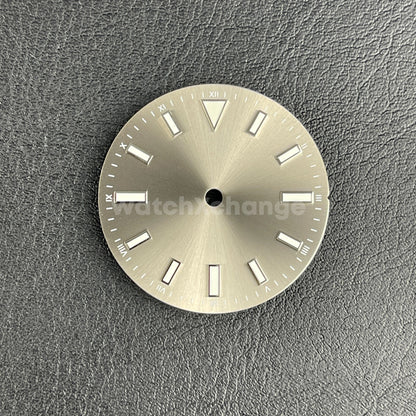 28.5mm Grey Watch Dial Luminous Watch Accessory for NH35/ETA2836/8215 Movement