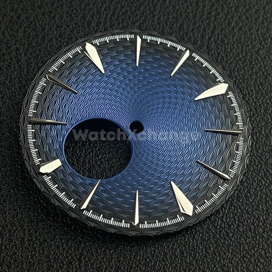 35mm Dark Blue & Silver Cocktail Texture Watch Dial Face For Seiko NH38 Movement