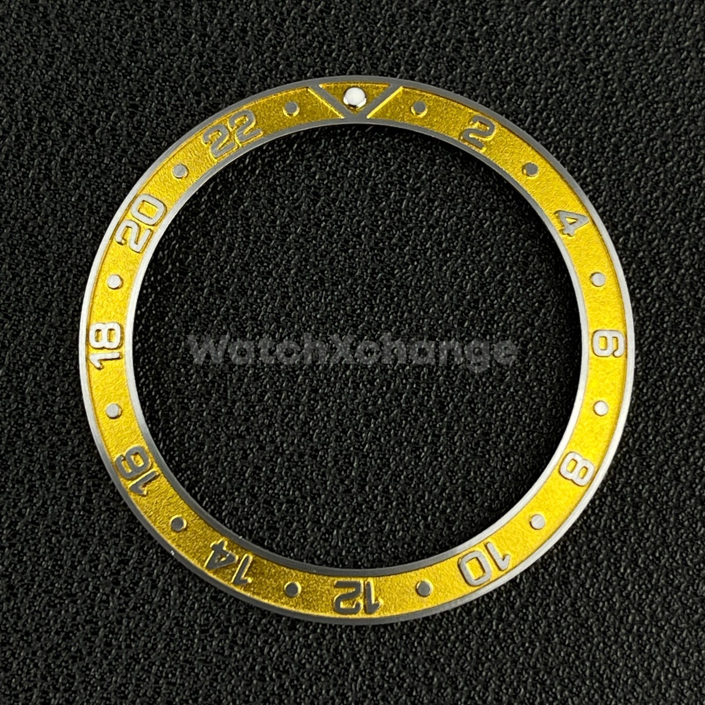 Yellow & Silver 38mm Sloping Bezel Insert For Watch Seiko GMT Rolex SKX007 SRPD