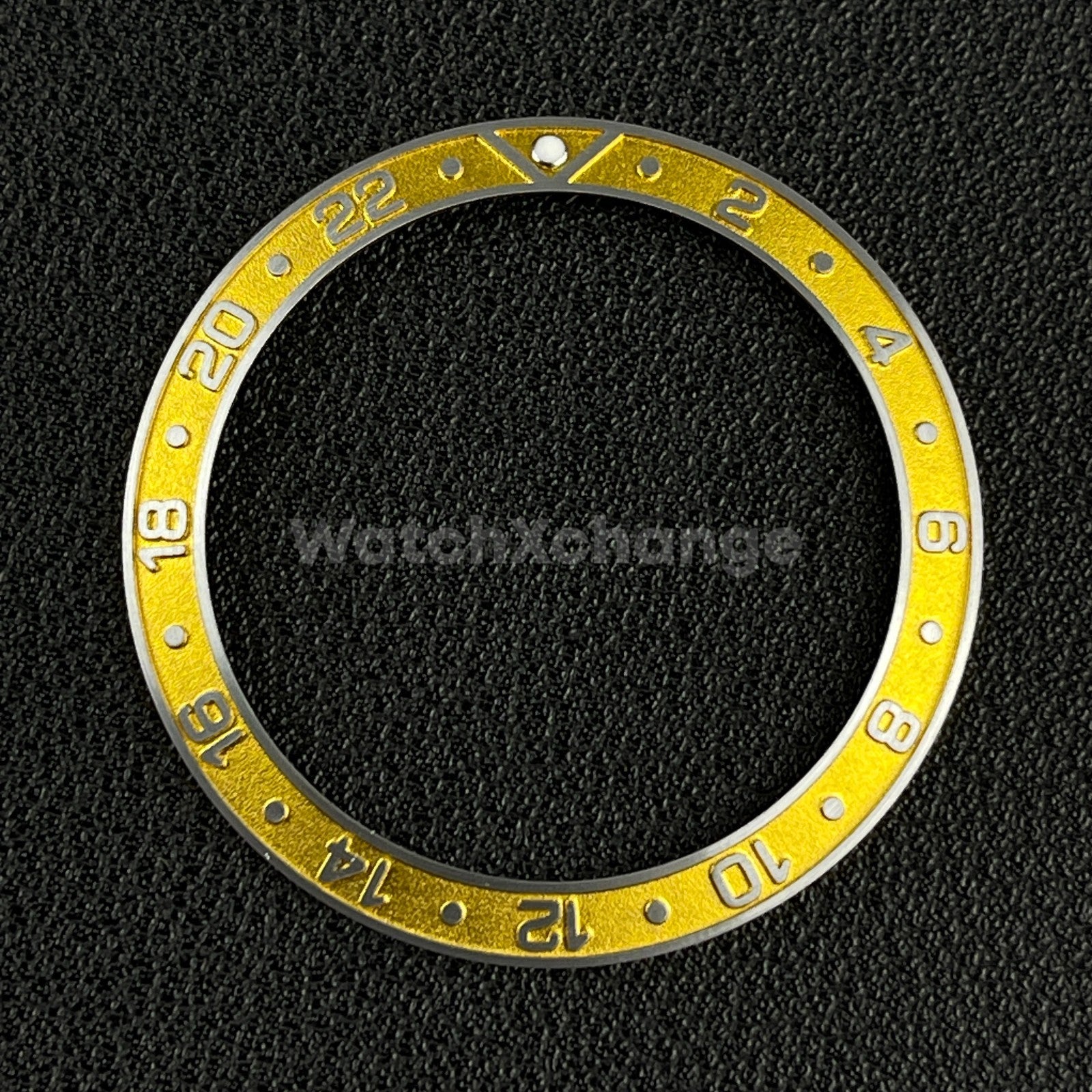 Yellow & Silver 38mm Sloping Bezel Insert For Watch Seiko GMT Rolex SKX007 SRPD