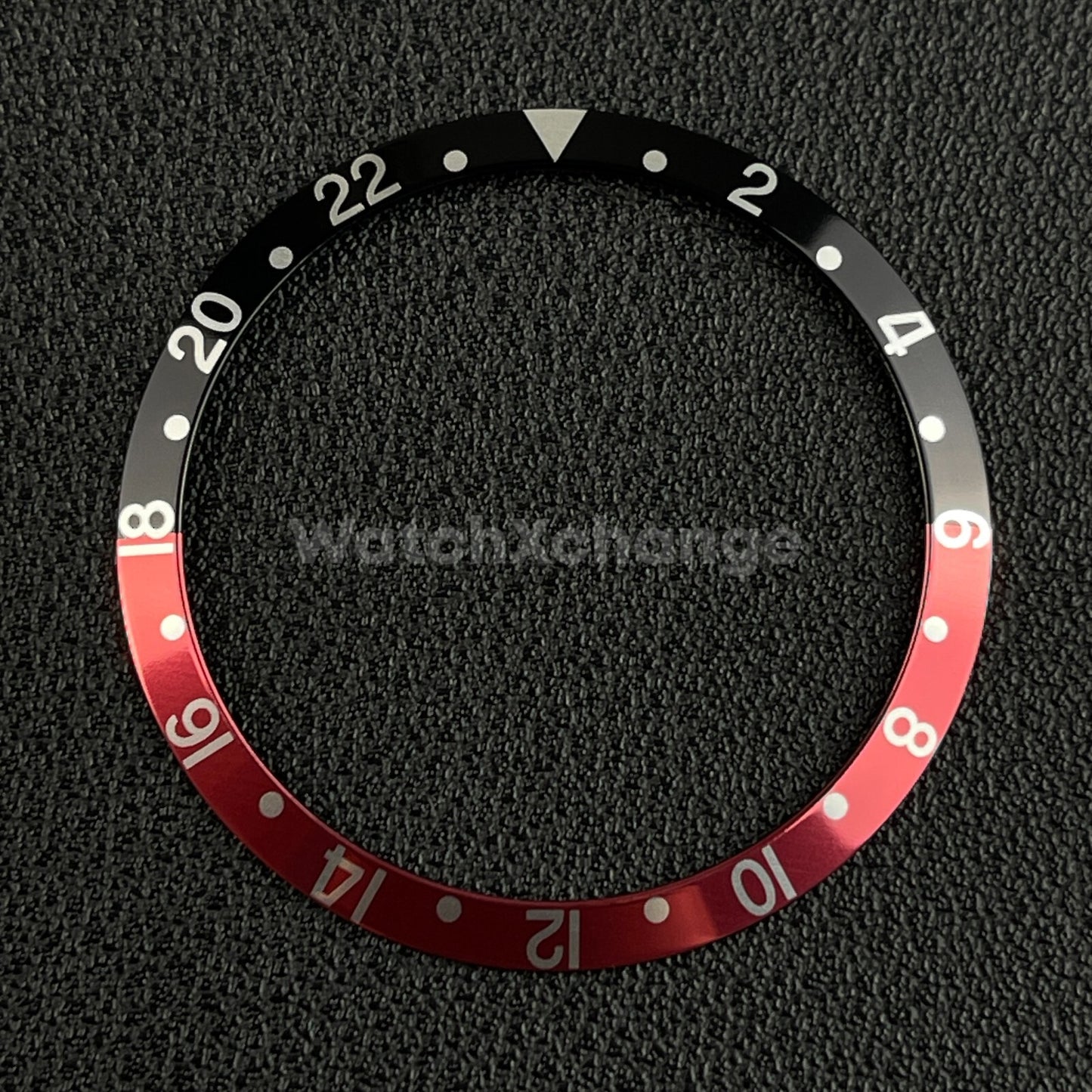 Black & Red GMT 36.5mm Sloped Aluminium Watch Bezel Insert for Rolex Seiko