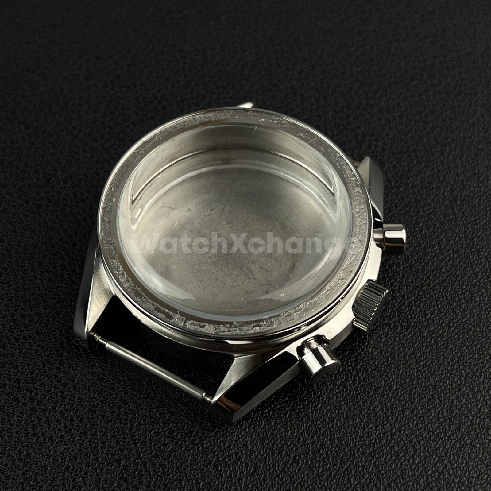 DEFECTIVE 40mm Silver Stainless Steel Watch Case for VK63 Quartz Movement